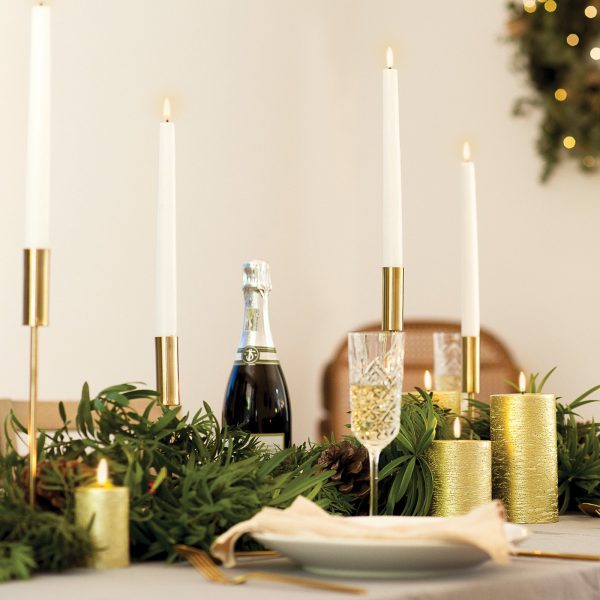 Dinerkaarsen set van 2 Beige - Afbeelding 2