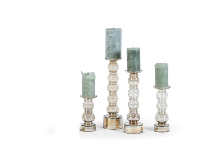 Glazen kandelaar Oyster 3 bollen - Afbeelding 2