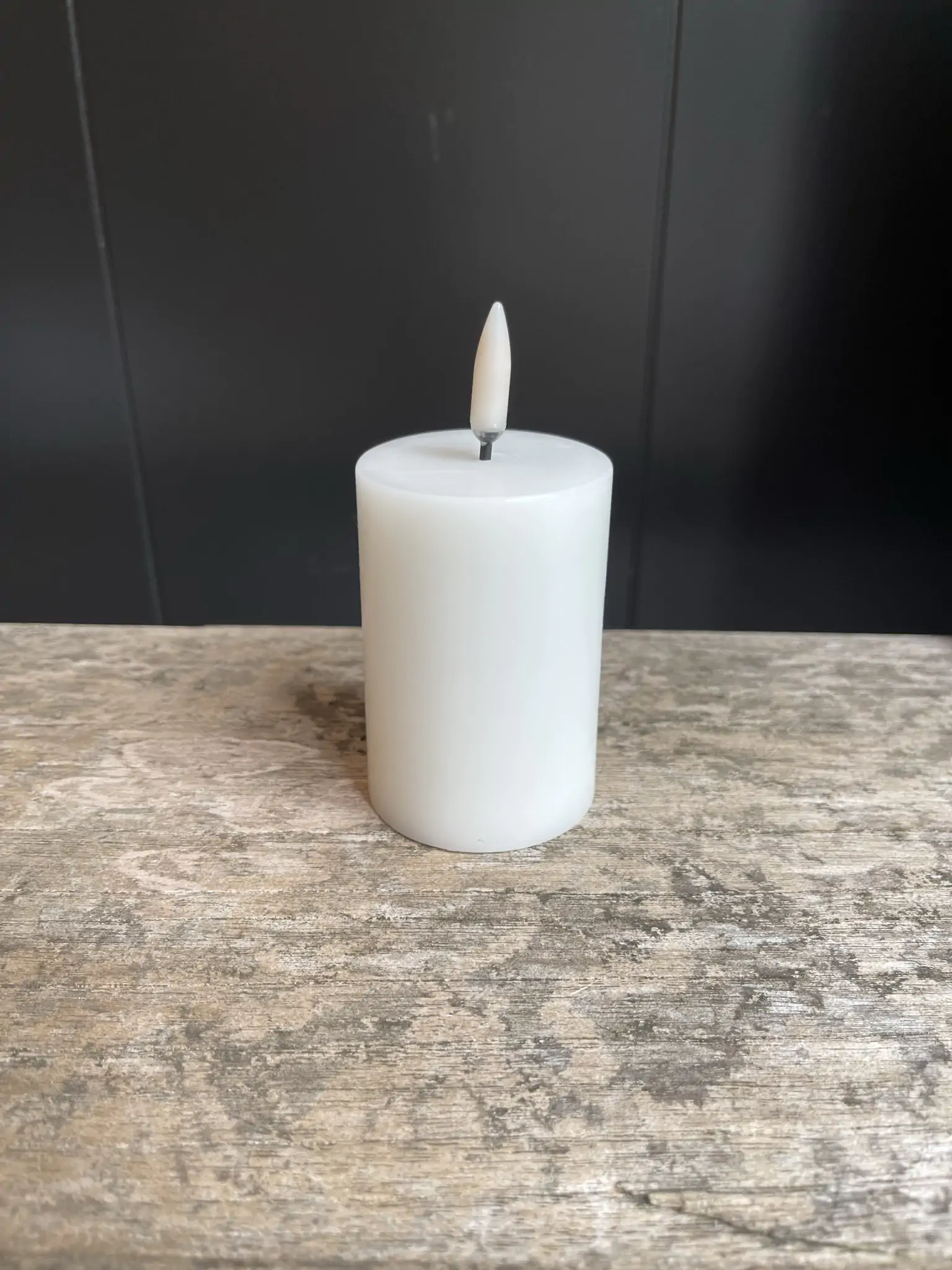 Rustieke led kaars wit