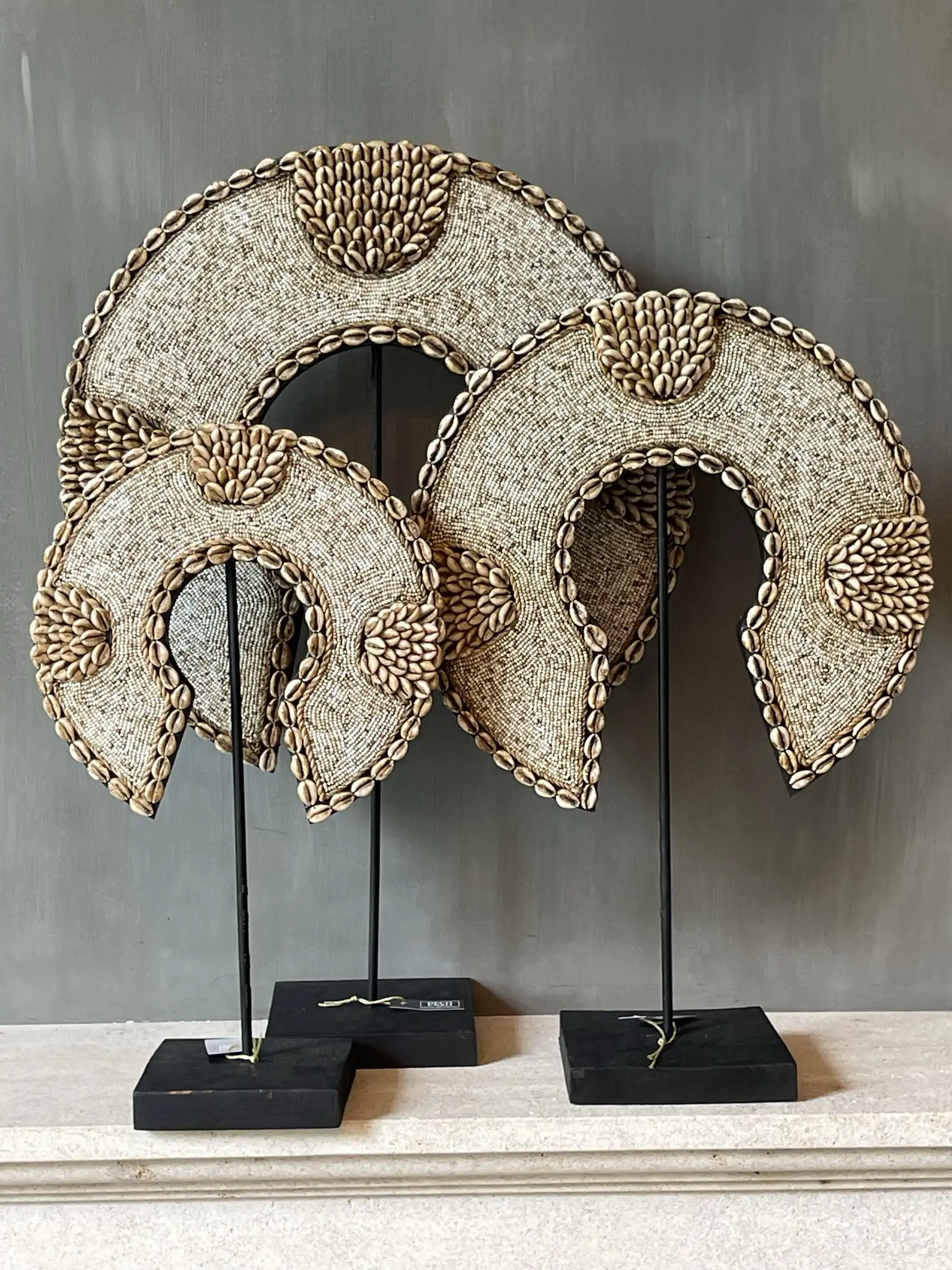 Ornament Necklace beige beads - Afbeelding 2