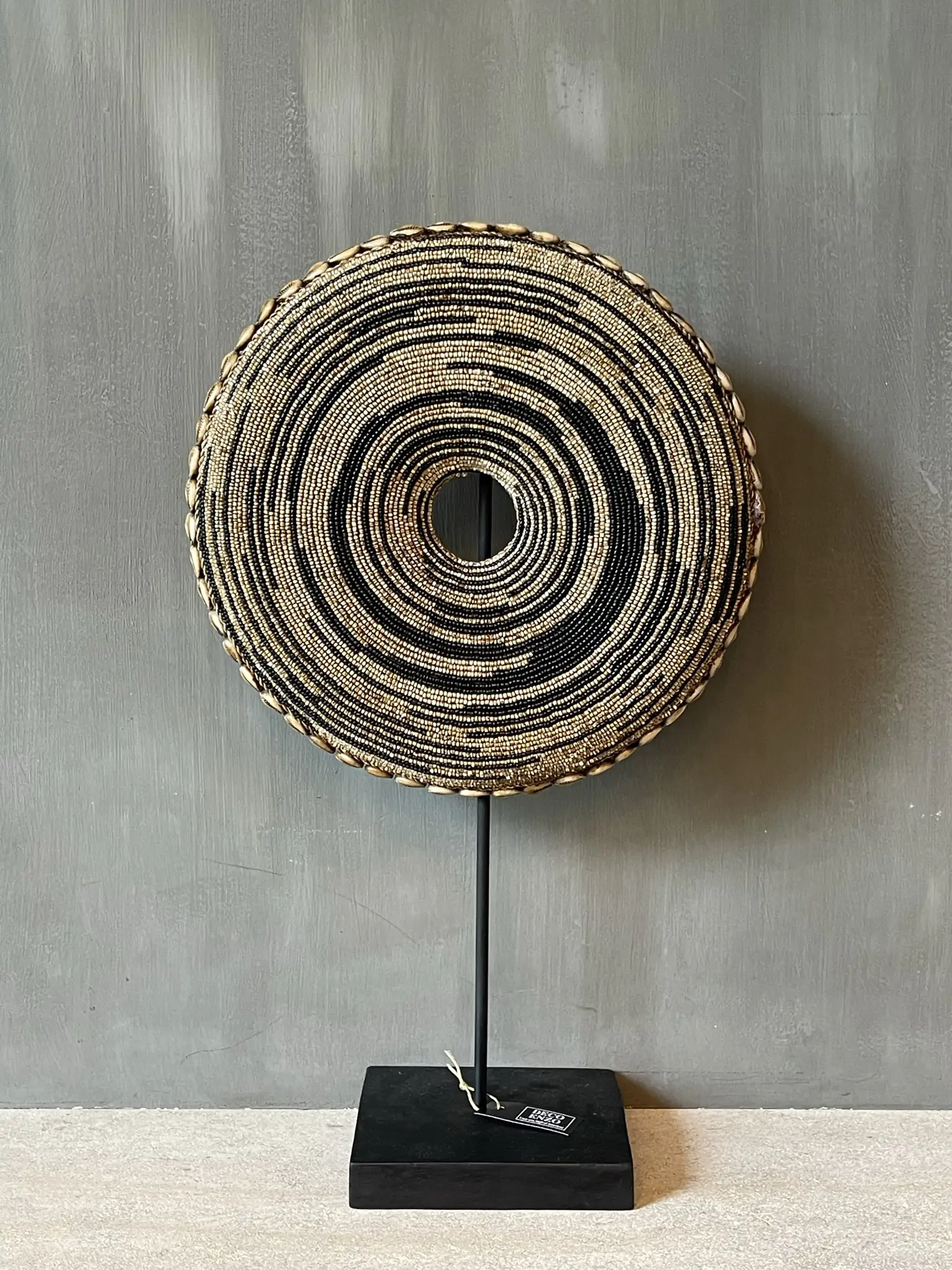 Ornament donut black/beige