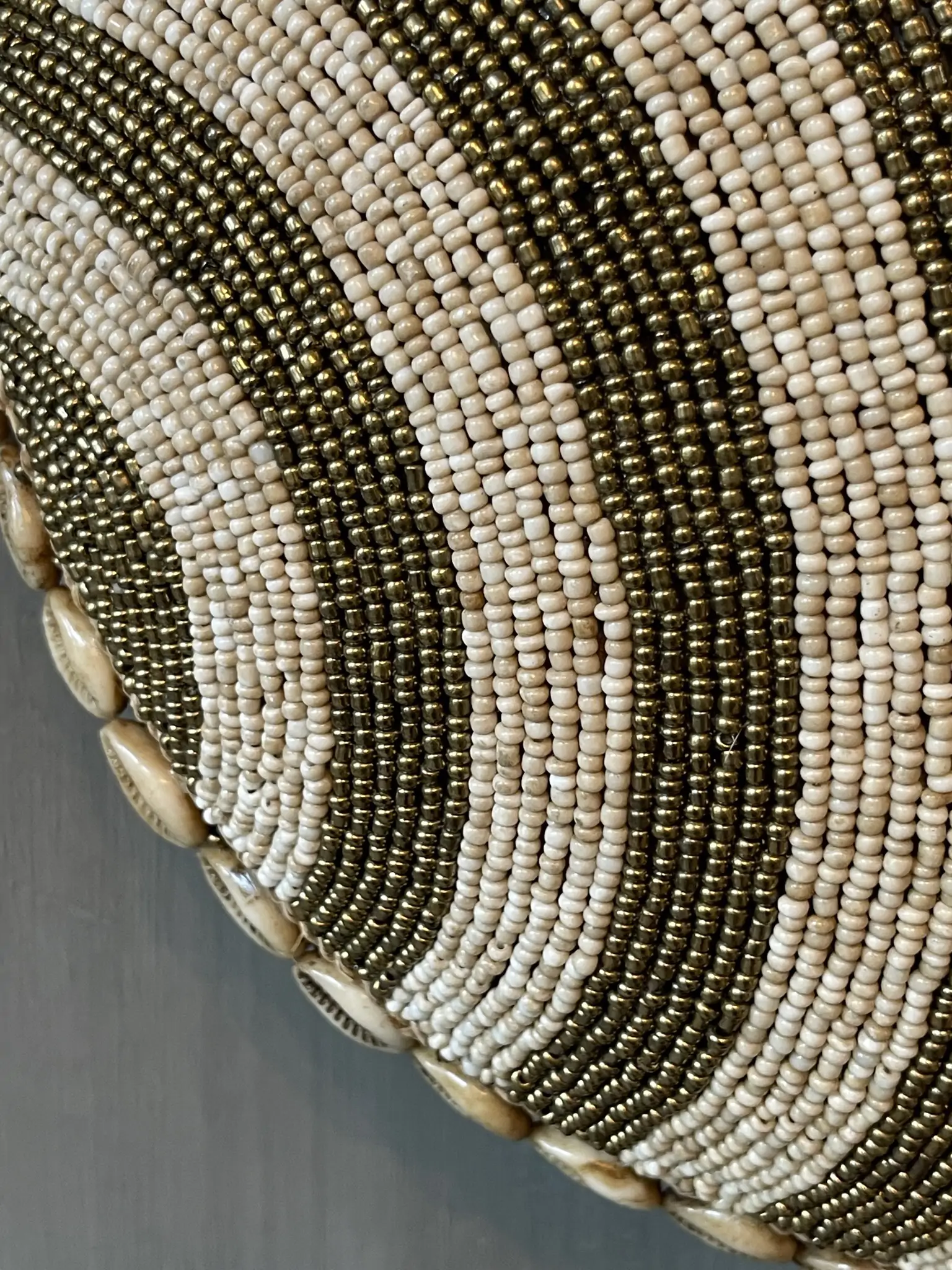 Ornament stripe gold/beige beads - Afbeelding 3