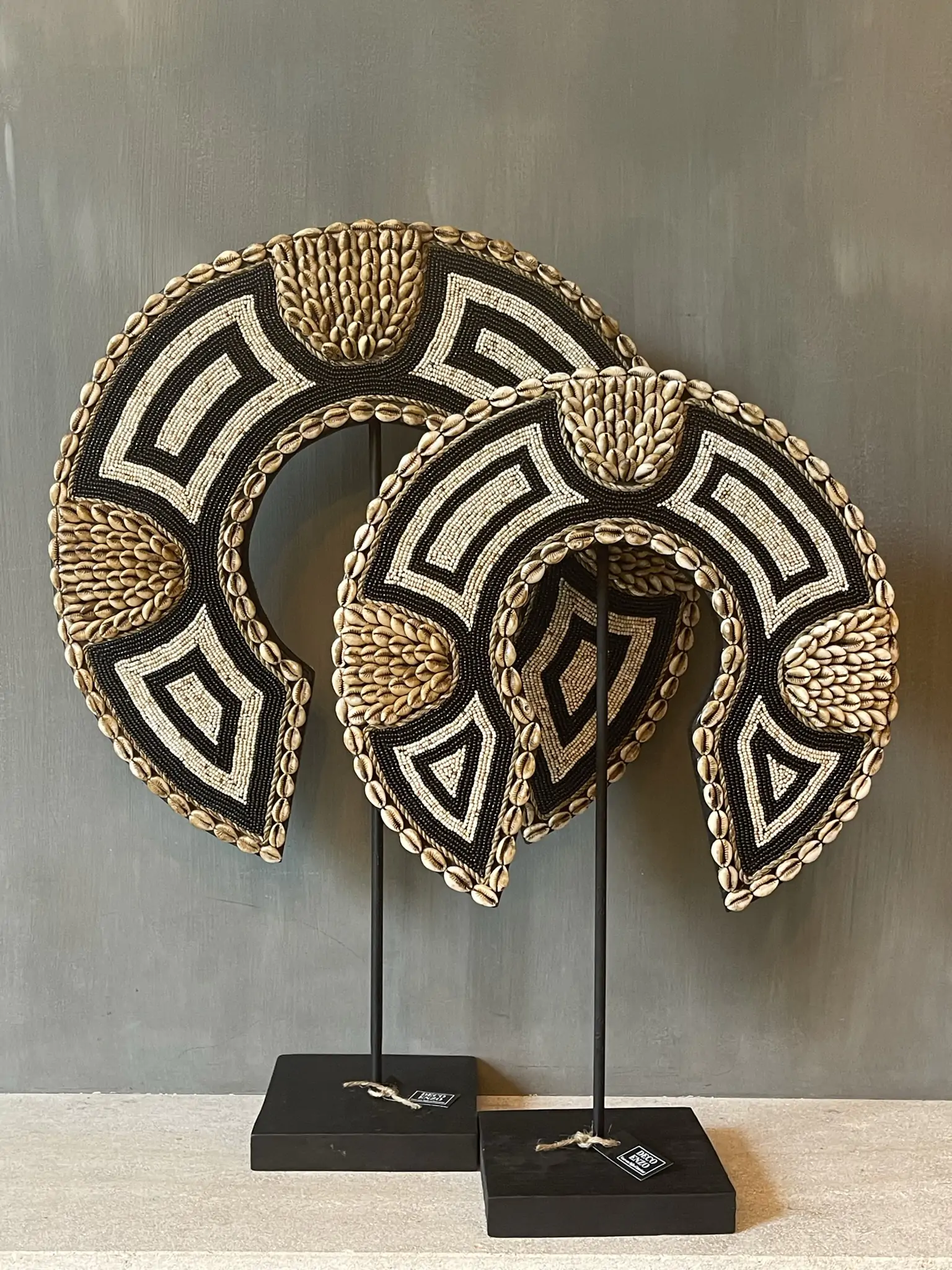 Ornament necklace black/beige - Afbeelding 2