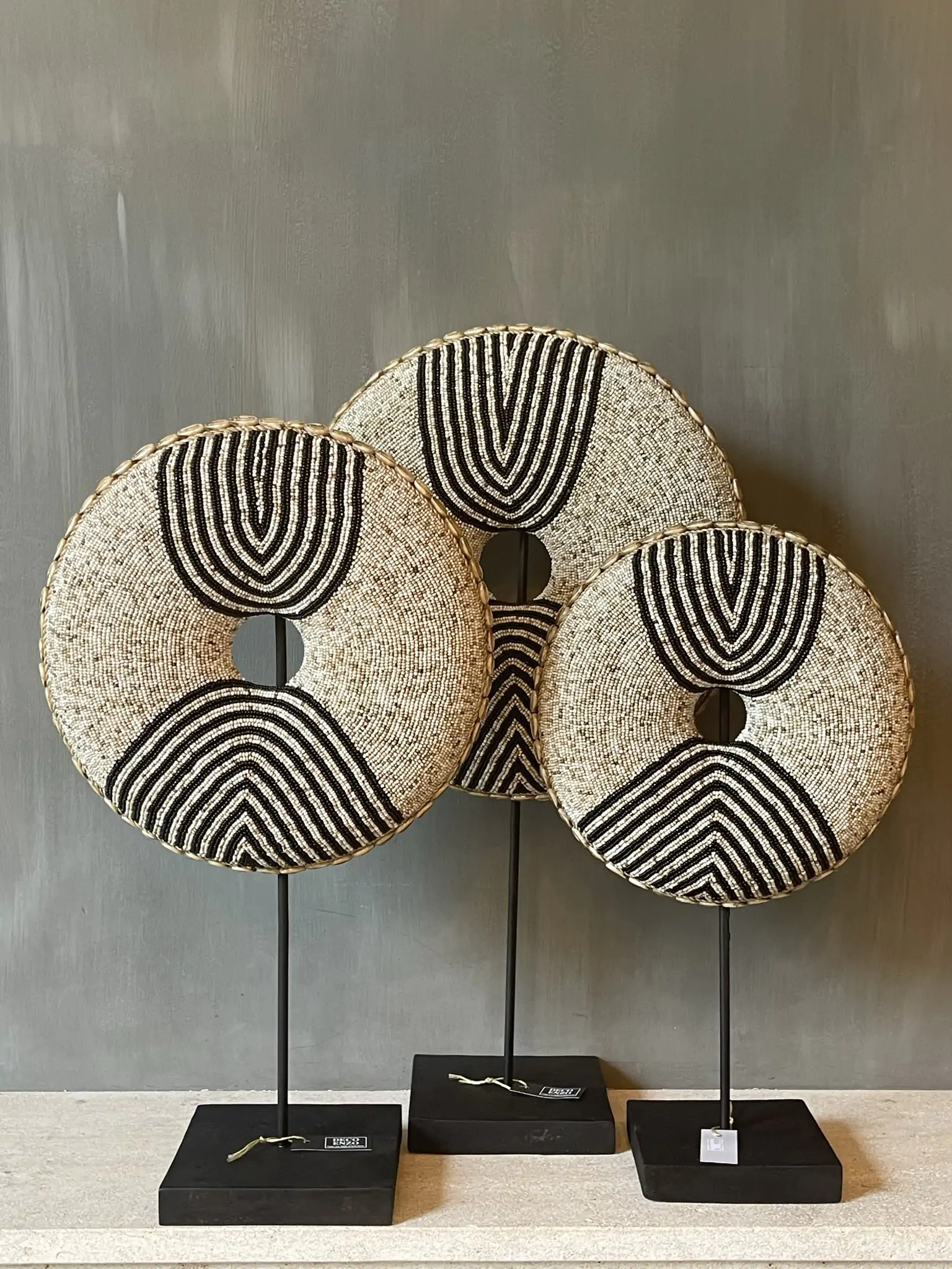 Ornament donut black/beige wave - Afbeelding 2